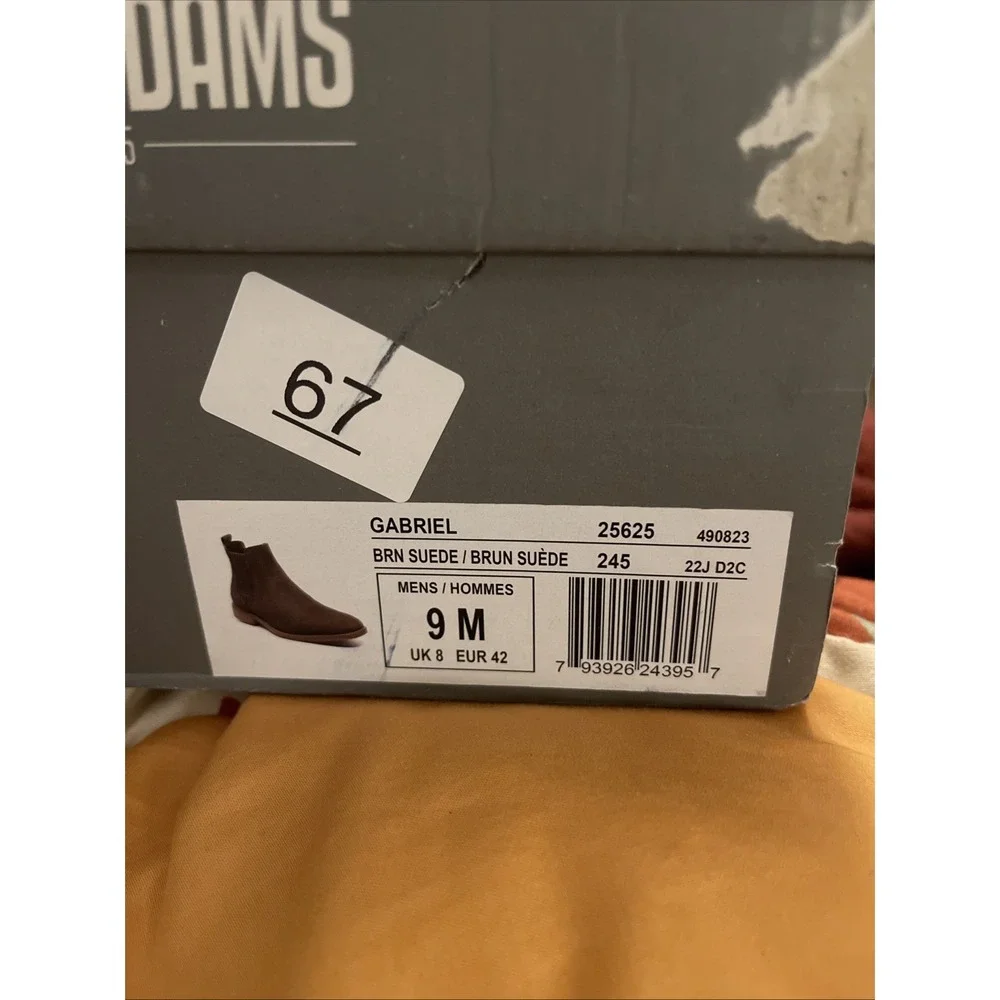 Stacy Adams‎ Gabriel Men's Sz 9 M Plain Toe Chelsea Boot Brown Suede 25625-245